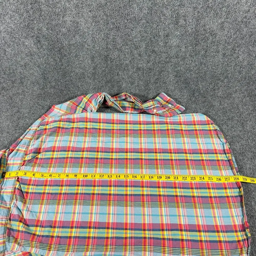 J Crew Indian Madras Shirt Mens M Slim Fit Plaid Button Down Mauritius G4188